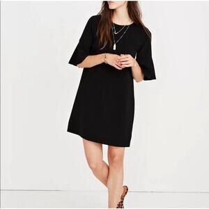 Madewell Black Flutter-Sleeve Mini Dress Size XXS